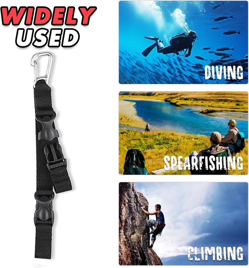 Owekfifv Scuba Fin & Mask Holder, Diving BC Fins Keeper and Mask Clip with Two Quick-release Loop Lanyard Webbing Strap - Image 3